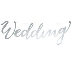 Girlanda " WEDDING" stříbrný
